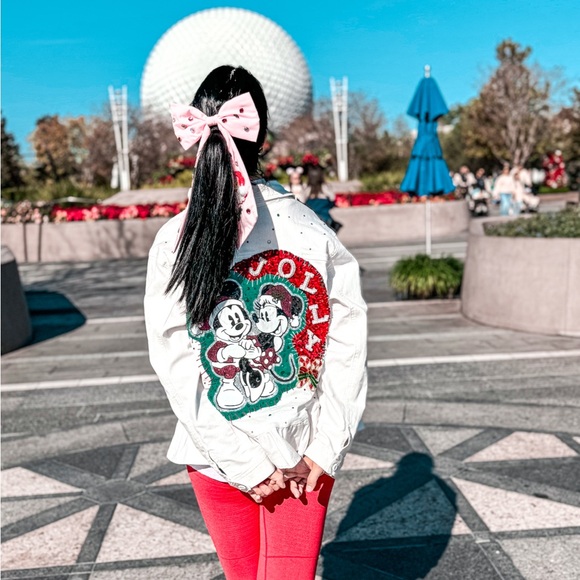 Custom Disney Christmas Denim Jacket - Picture 1 of 7